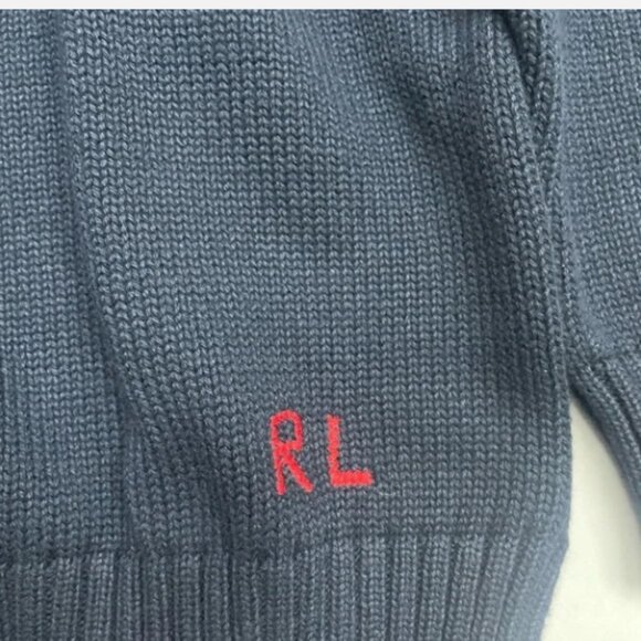 Polo by Ralph Lauren Navy Sweater with Bear Design - Picture 3 of 4